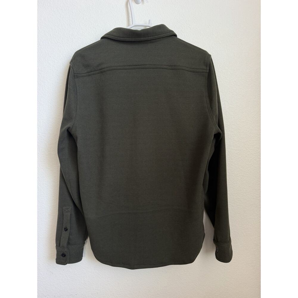 NEW J Crew Double Knit Work Shirt Button up Long Sleeve Mens Size M Green - Picture 6 of 11